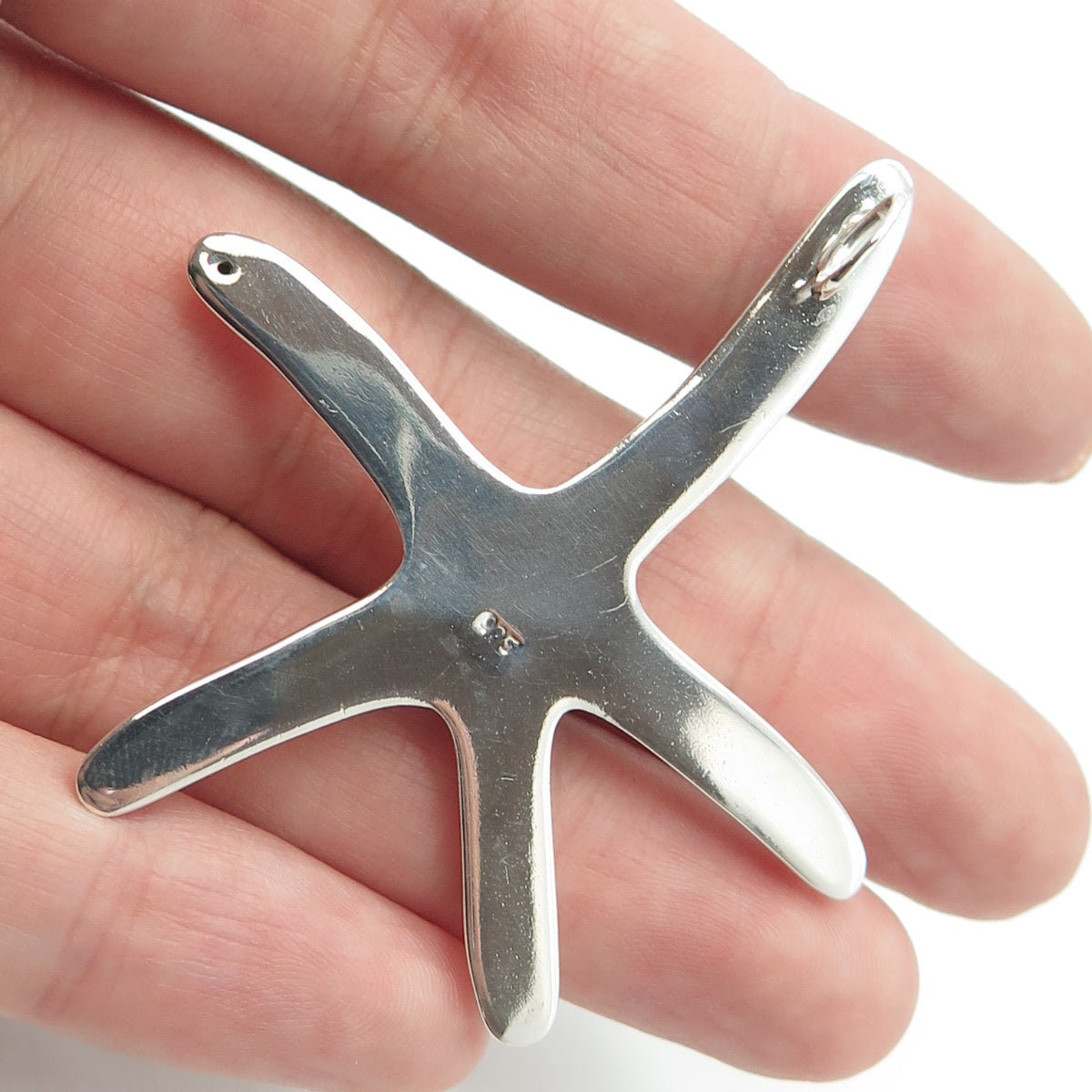 925 Sterling Silver Vintage Starfish Slide Pendant