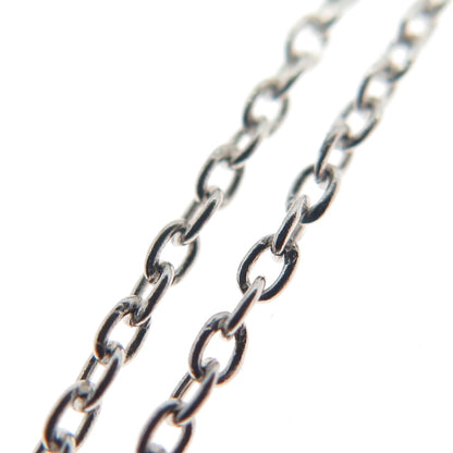925 Sterling Silver Real Blue & White Topaz Cable Chain Necklace 18-20"