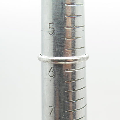 925 Sterling Silver Vintage Real Cabochon Amethyst Oxidized Ring Size 5.75