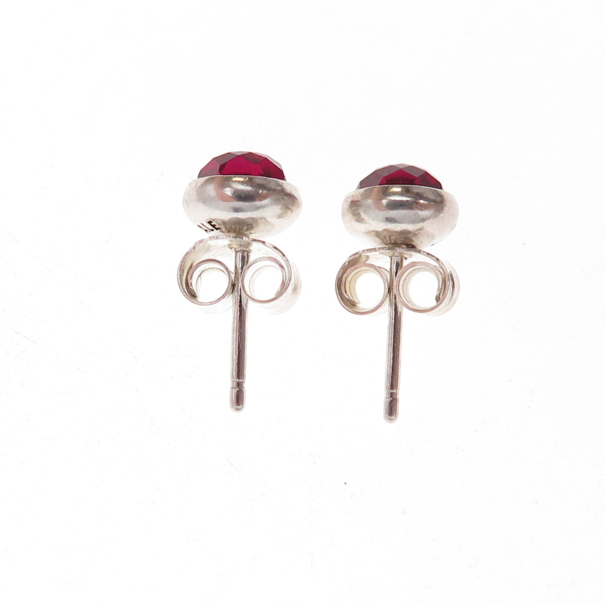 Pandora 925 Sterling Silver Real Red Garnet January Birthstone Stud Earrings