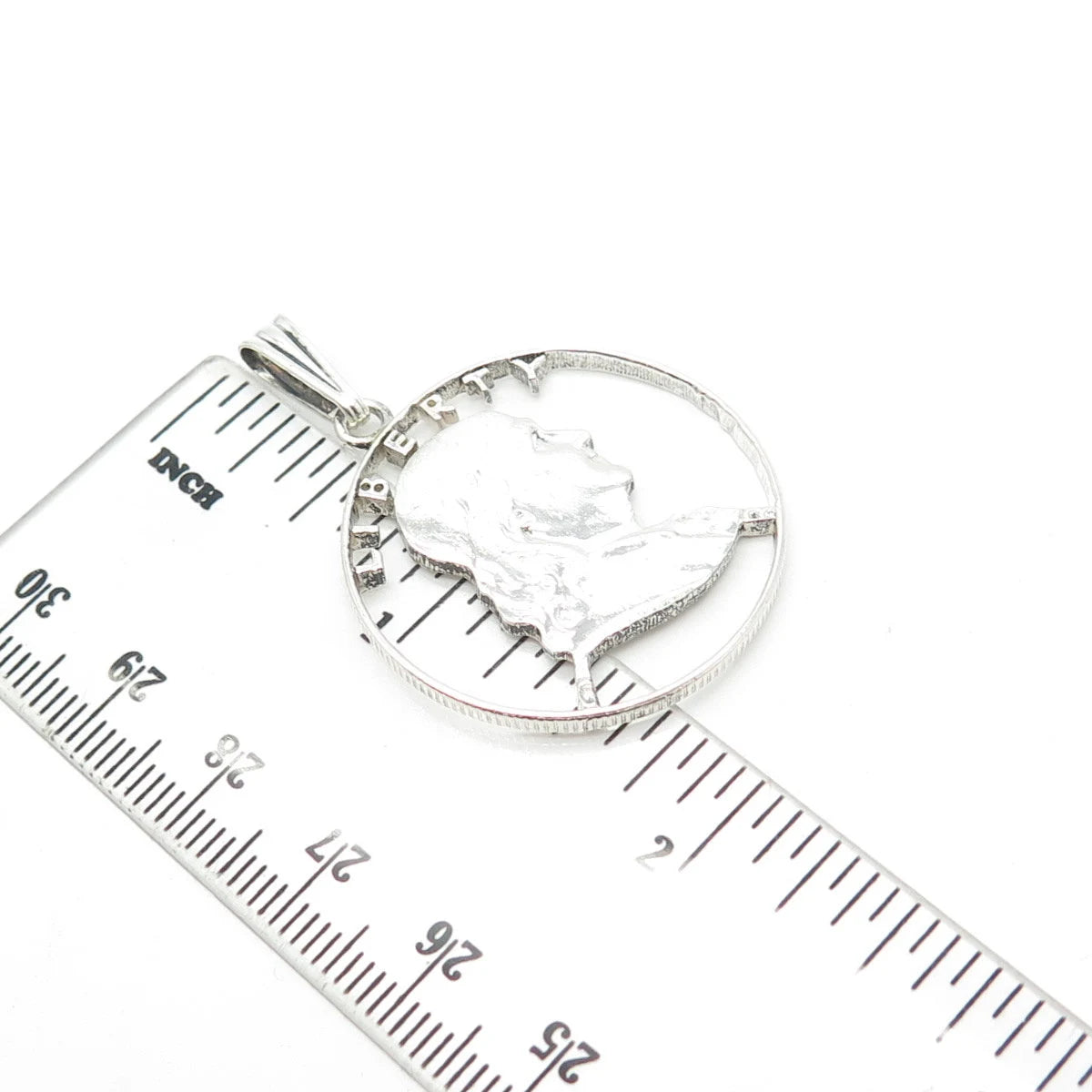 925 Sterling Silver Vintage "Liberty" Benjamin Franklin Coin Pendant