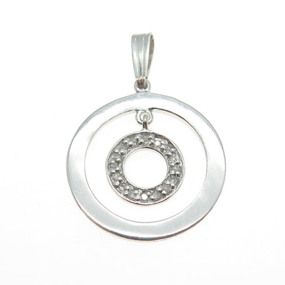 CLYDE DUNEIER 925 Sterling Silver Real Round-Cut Diamond Circle of Life Pendant