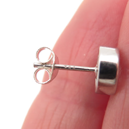 925 Sterling Silver Round-Cut C Z Stud Earrings