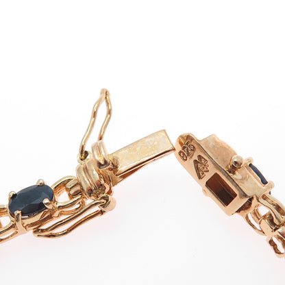 M.R.F. RESOURCES LTD. 925 Sterling Silver Gold Plated Sapphire Bracelet 7.75"