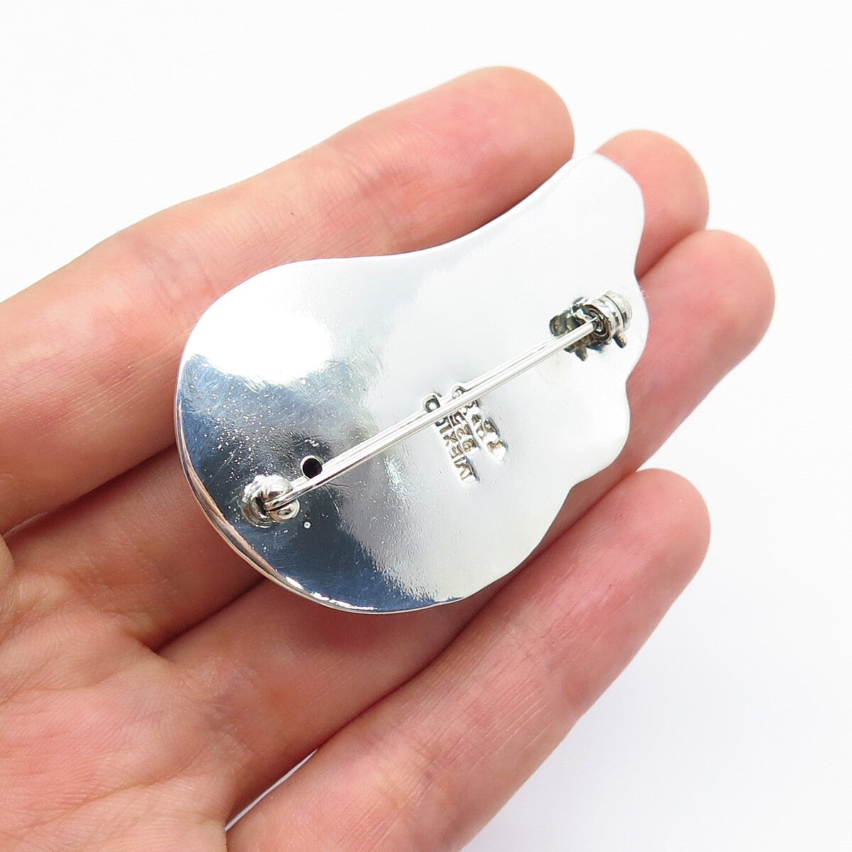925 Sterling Silver Vintage Mexico Ribbed Shell Pin Brooch