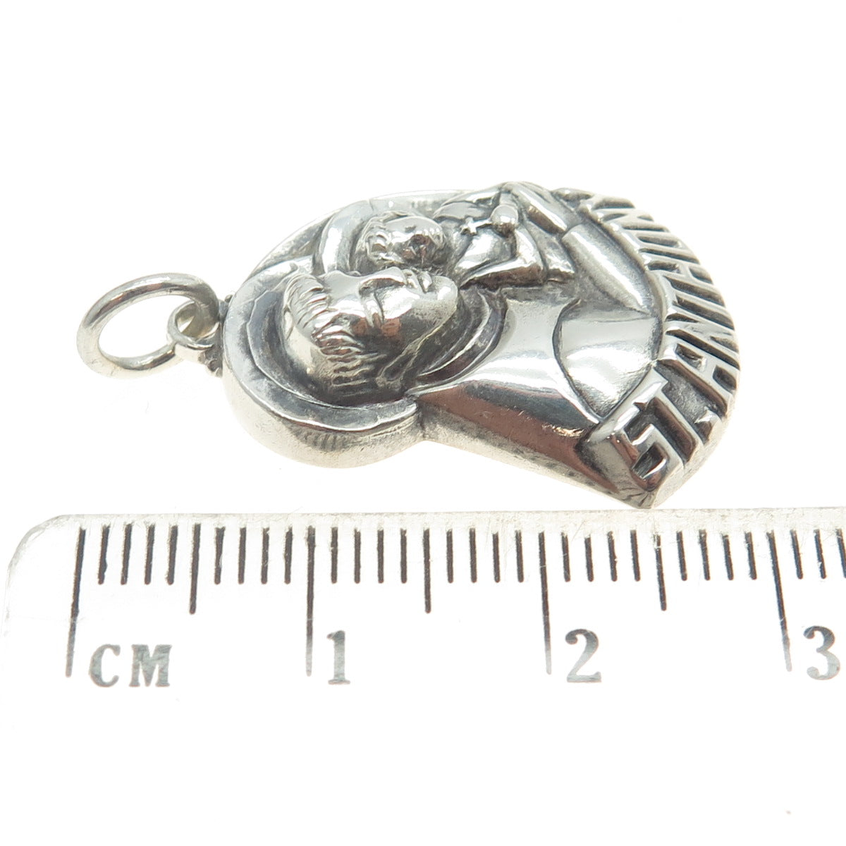 CREED 925 Sterling Silver Antique Art Deco St. Anthony Religious Pendant