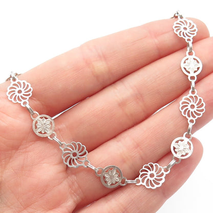 925 Sterling Silver Vintage Ornate Chain Necklace 26"