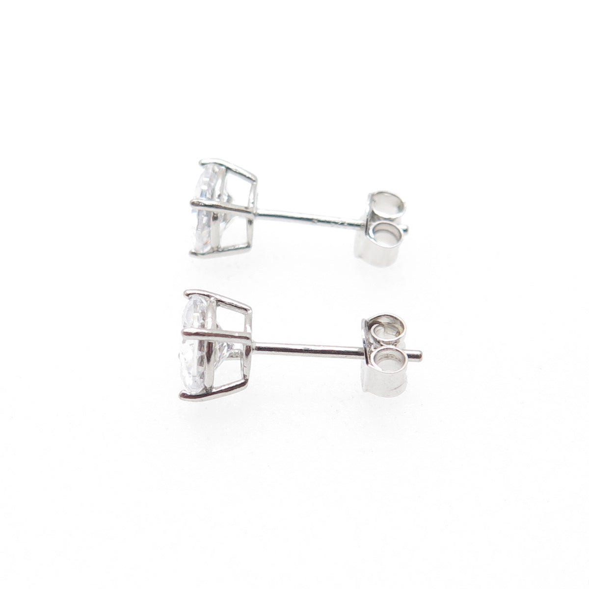 DBJ DEE BERKLE 925 Sterling Silver Round-Cut C Z Stud Earrings