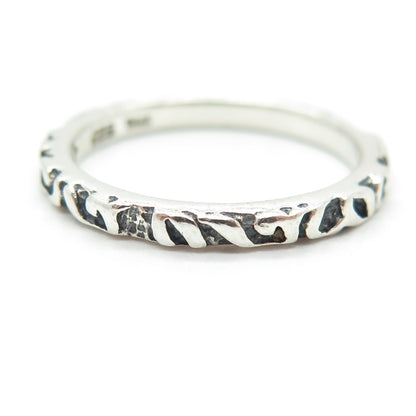 SILPADA 925 Sterling Silver Vintage Swirl Stackable Band Oxidized Ring Size 10