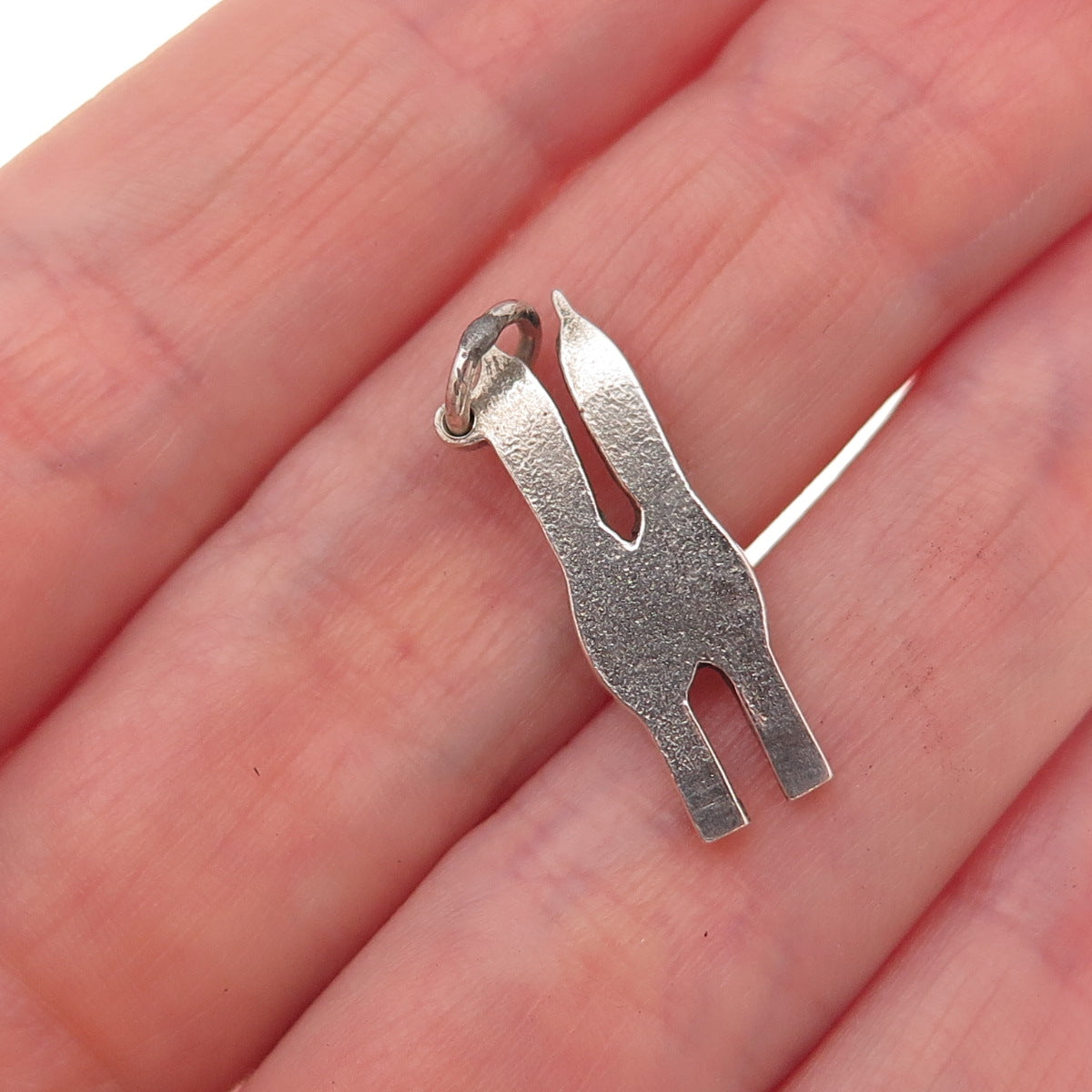 800 Silver Antique Art Deco Skis Oxidized Charm Pendant