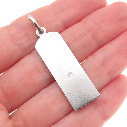 800 Silver Vintage Diamond-Cut St. Mary Religious Charm Pendant