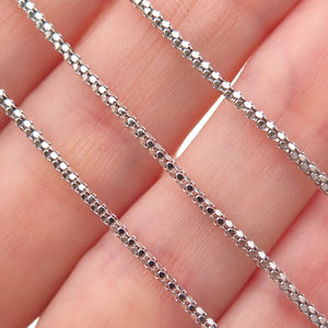 925 Sterling Silver Italy Popcorn Chain Necklace 20"