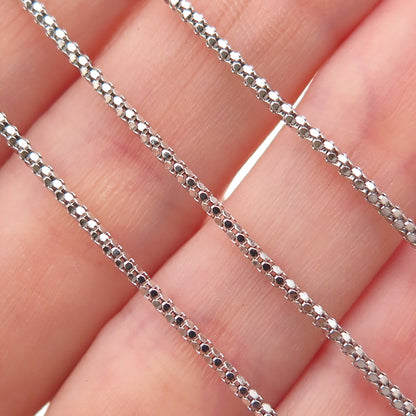 925 Sterling Silver Italy Popcorn Chain Necklace 20"