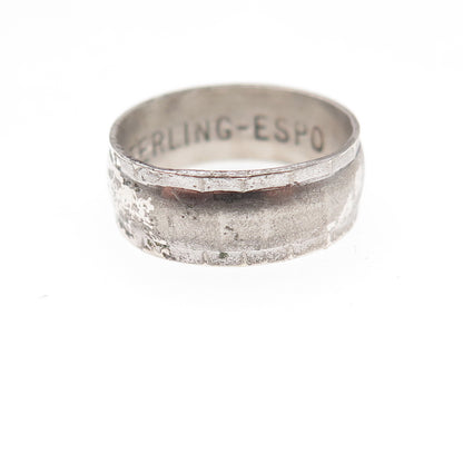 Joseph Esposito Sterling Silver Antique Art Deco Oxidized Band Ring Size 5.25