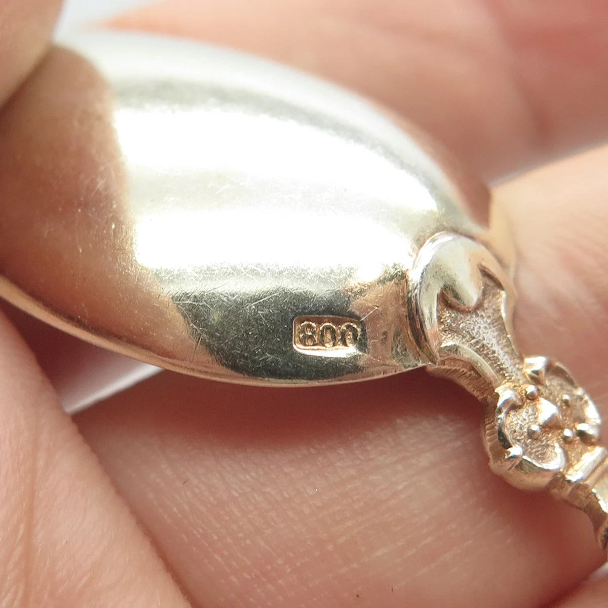 800 Silver Antique Demitasse Tribal God Spoon