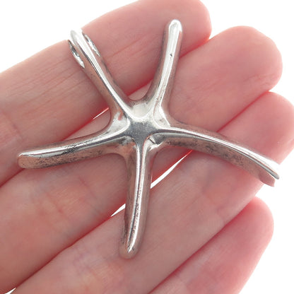 925 Sterling Silver Vintage Starfish Oxidized Pendant