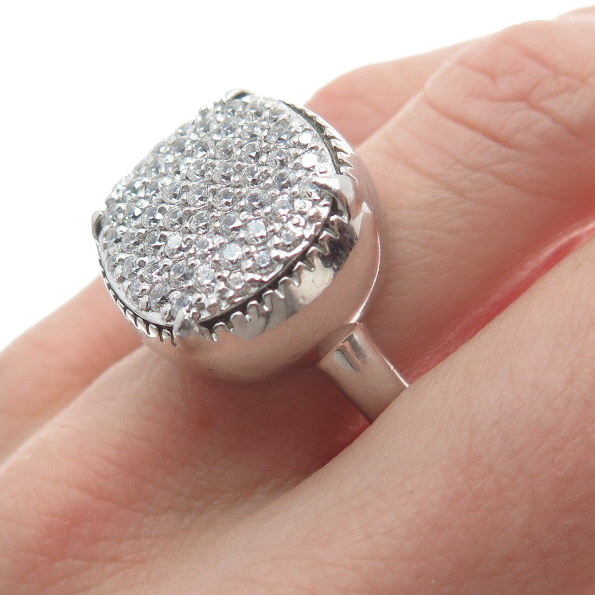 BLQ Basiq Jewelry 925 Sterling Silver Round-Cut C Z Sparkle Ring Size 7.25
