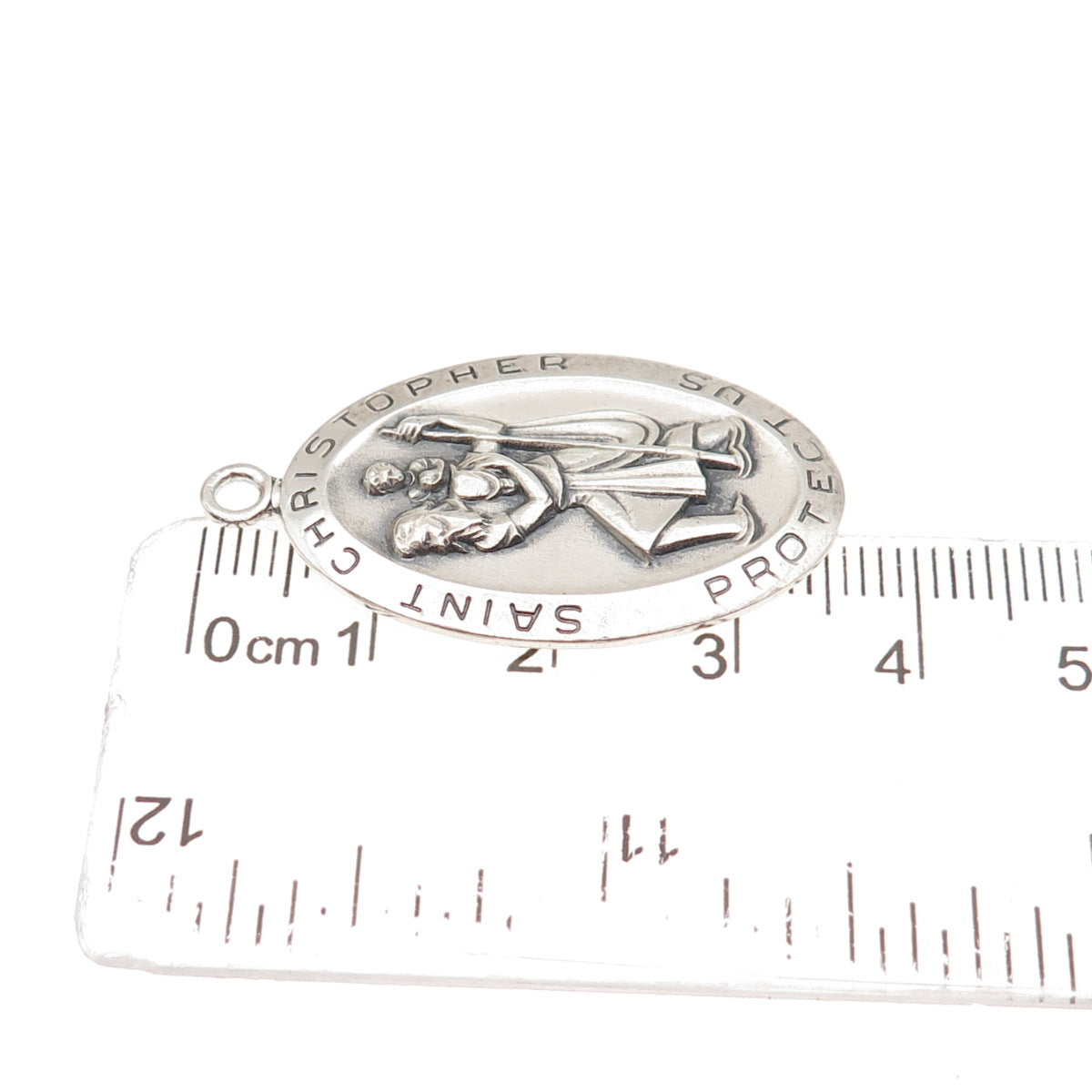ELCO 925 Sterling Silver Vintage St. Christopher Medal Charm Pendant