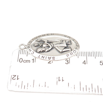 ELCO 925 Sterling Silver Vintage St. Christopher Medal Charm Pendant