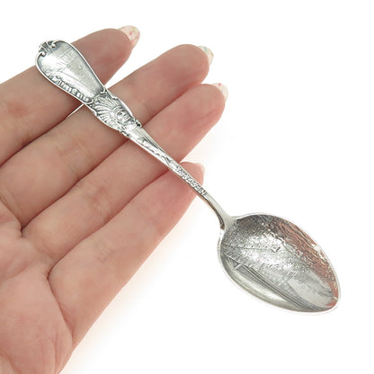 THOMAS TUGBY 925 Sterling Silver Antique Art Deco "Niagara" Indian Chief Spoon