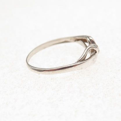 925 Sterling Silver Vintage Modernist Oxidized Ring Size 5.5