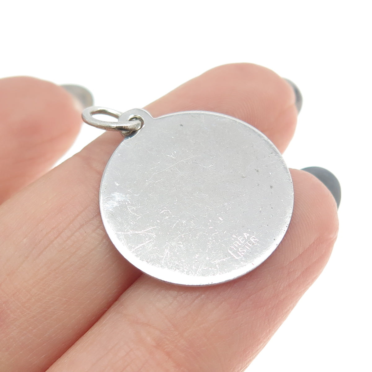 CREA 925 Sterling Silver Vintage Happy Birthday Round Charm Pendant