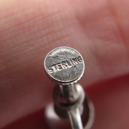 Old Pawn 925 Sterling Silver Vintage Southwestern Real Agate Dangle Earrings