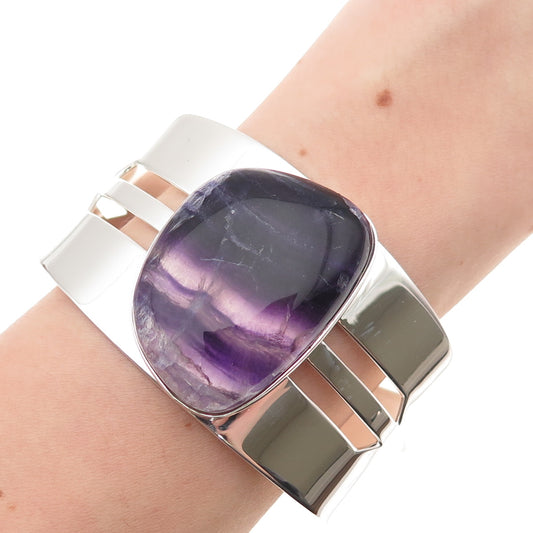 Jay King Desert Rose Sterling Vintage Amethyst Modernist Adjustable Bracelet 7"