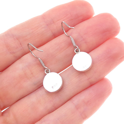 950 Silver Vintage Real Lapis Dangle Earrings