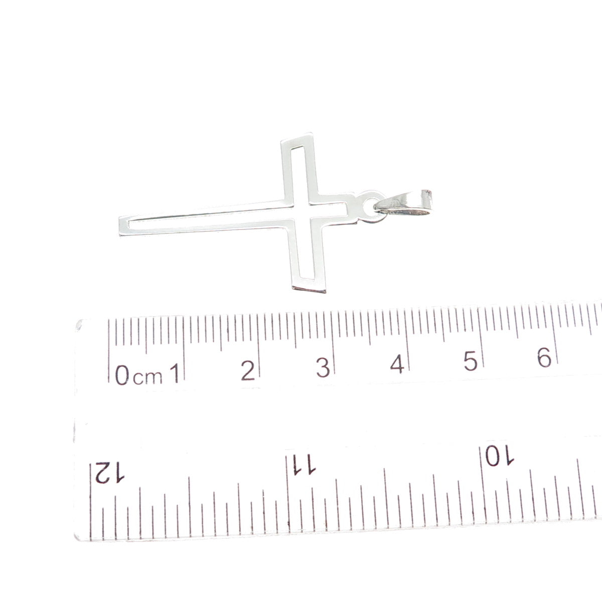 925 Sterling Silver Vintage Open Cross Charm Pendant