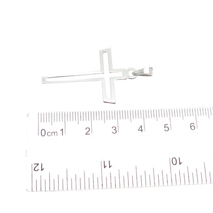 925 Sterling Silver Vintage Open Cross Charm Pendant