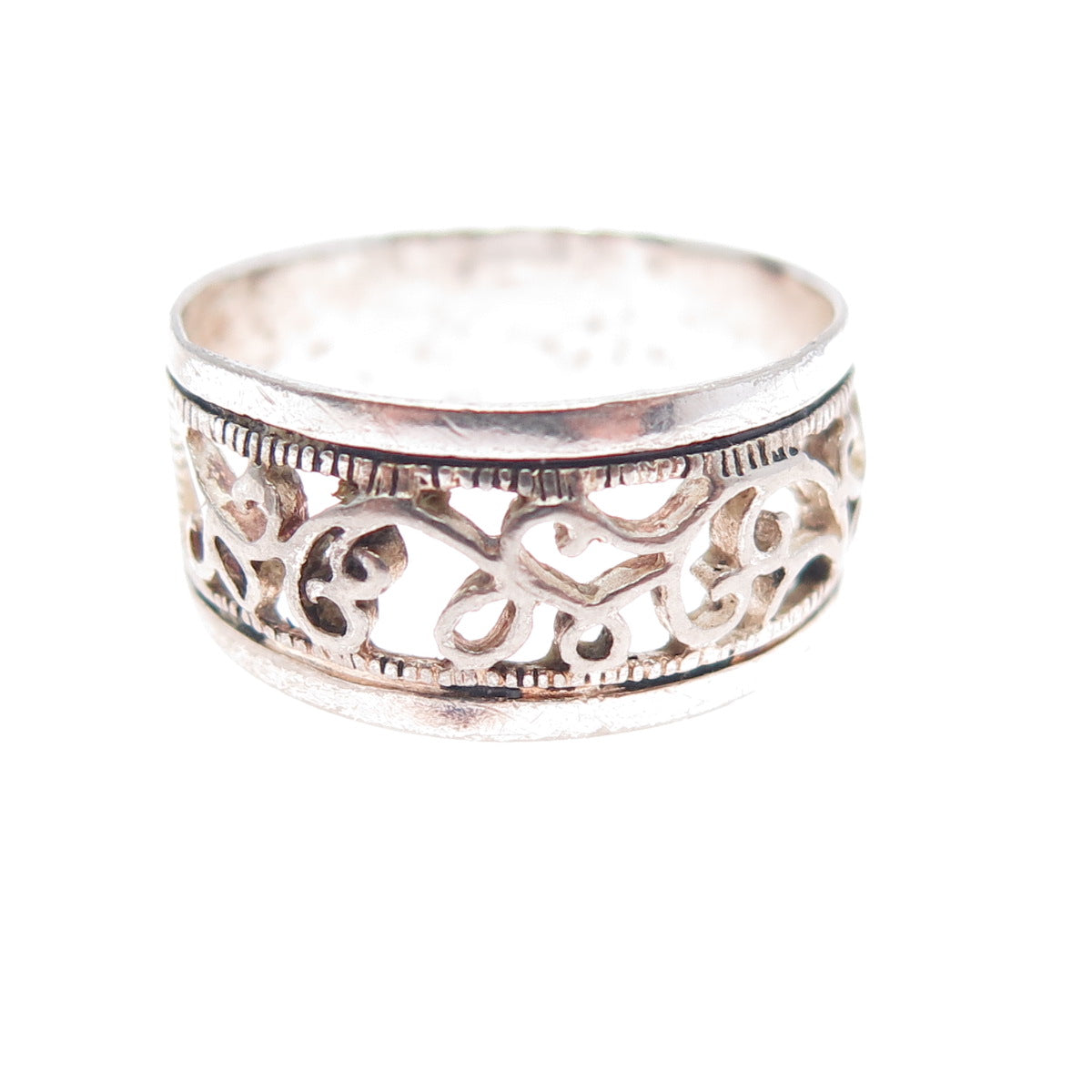 CHARLES WINSTON 925 Sterling Silver Vintage Swirl Ring Size 8.25