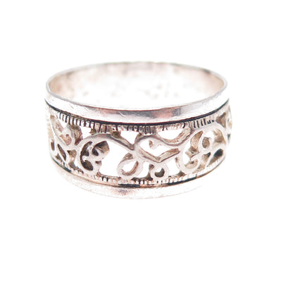 CHARLES WINSTON 925 Sterling Silver Vintage Swirl Ring Size 8.25