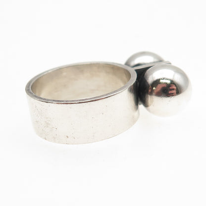 Kupittaan Kulta 925S Sterling Silver Vintage Finland Modernist Ball Ring Size 7