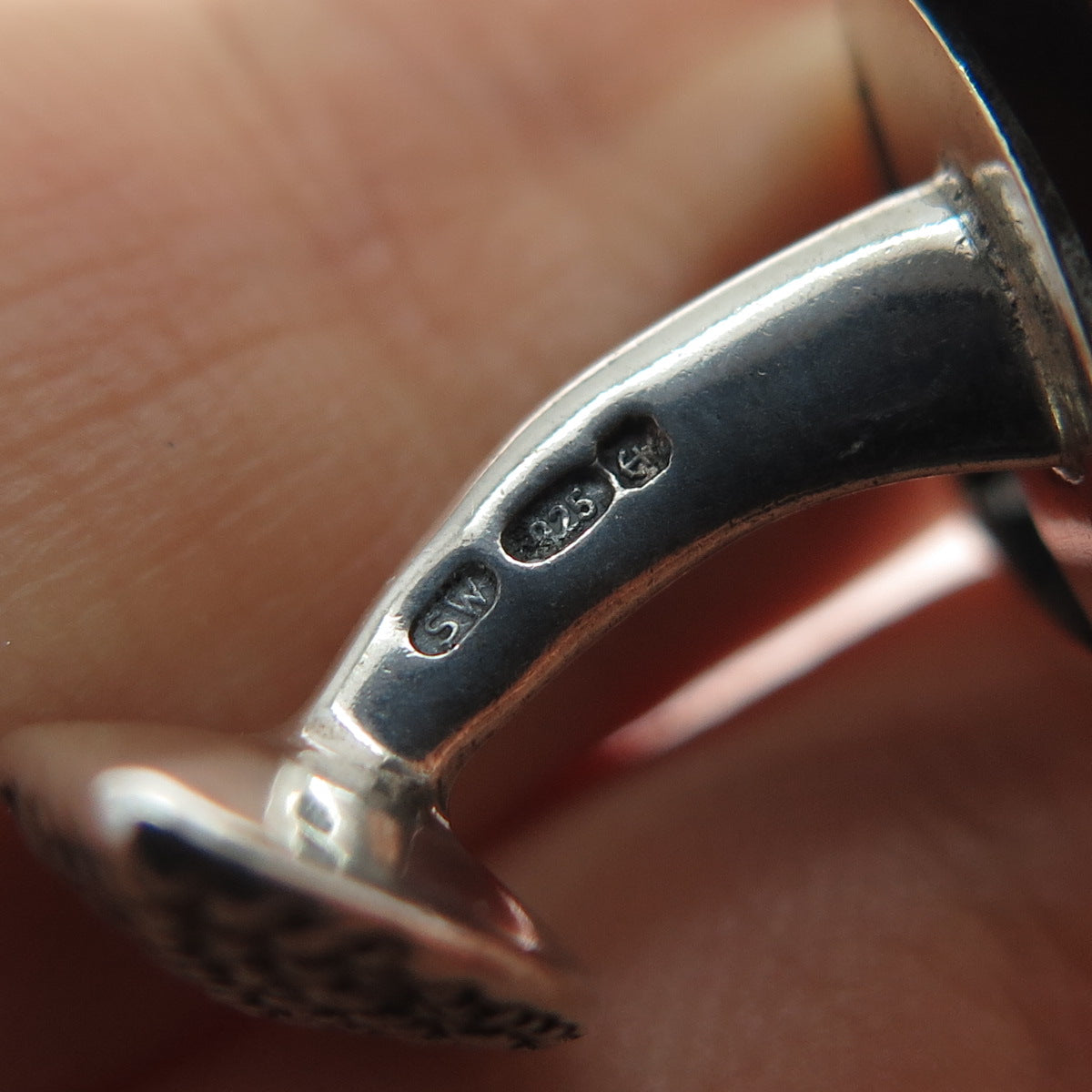 STEPHEN WEBSTER 925 Sterling Silver Vintage Real Diamond Modernist Cufflinks