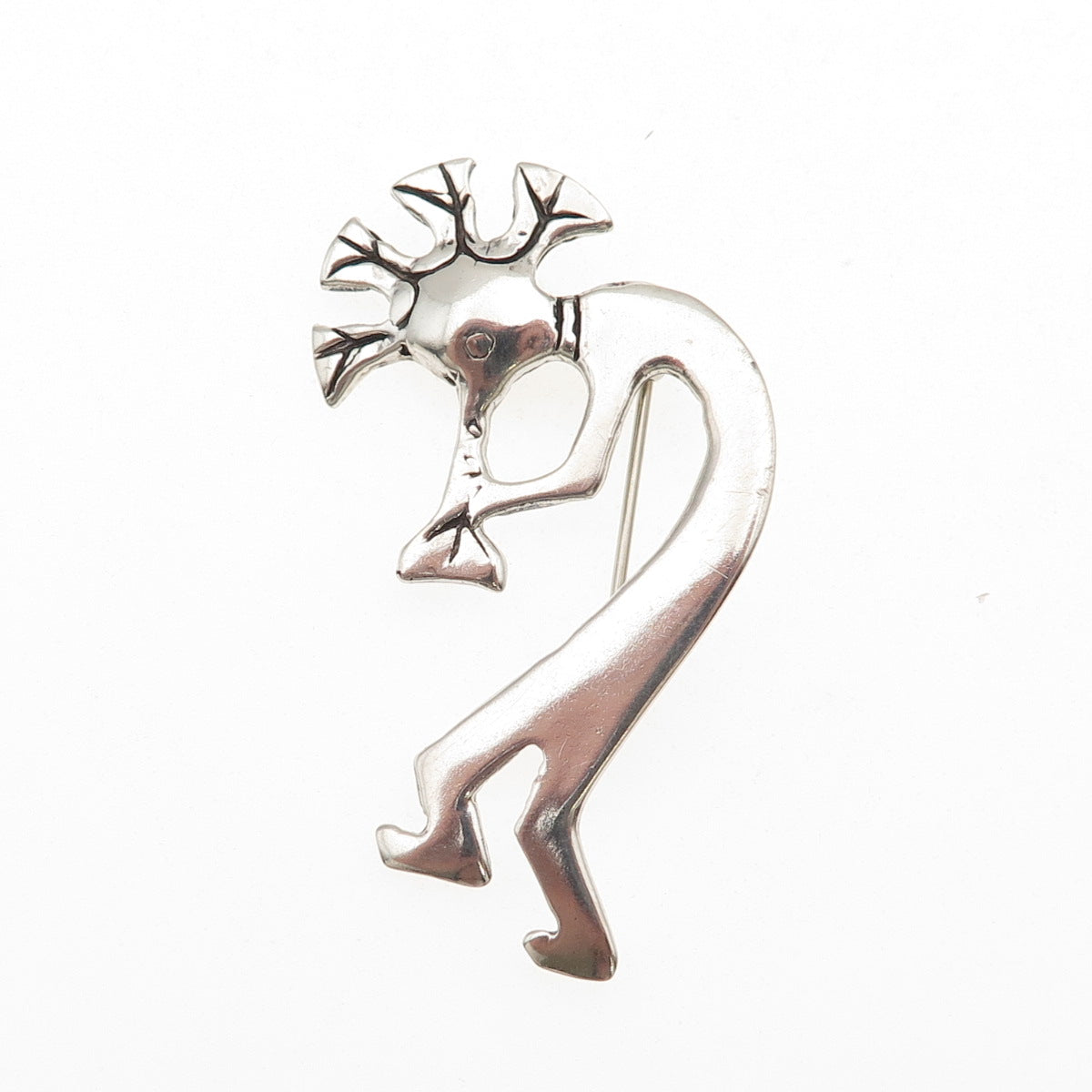 Glenn & Irene Sandoval Navajo Old Pawn 925 Sterling Vintage Kokopelli Pin Brooch