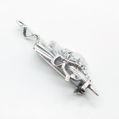925 Sterling Silver Vintage Mary Poppins Umbrella & Hat Pin Brooch