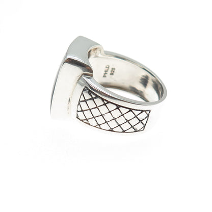 PHLD PlayHardLookDope 925 Sterling Silver Real Black Onyx Ring Size 10.5