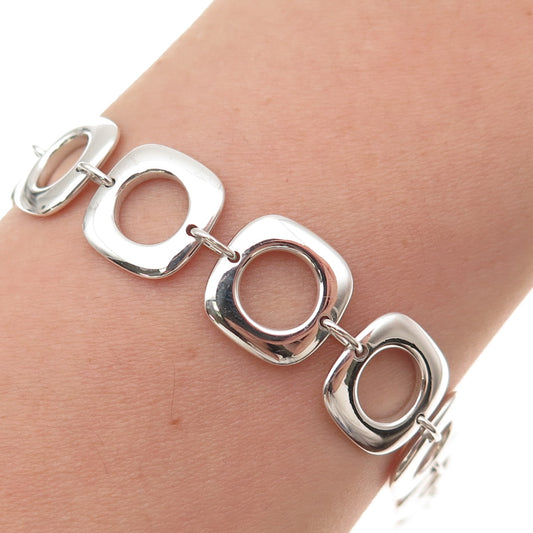 Tiffany & Co. 925 Sterling Silver Vintage Cushion Square Link Bracelet 7"