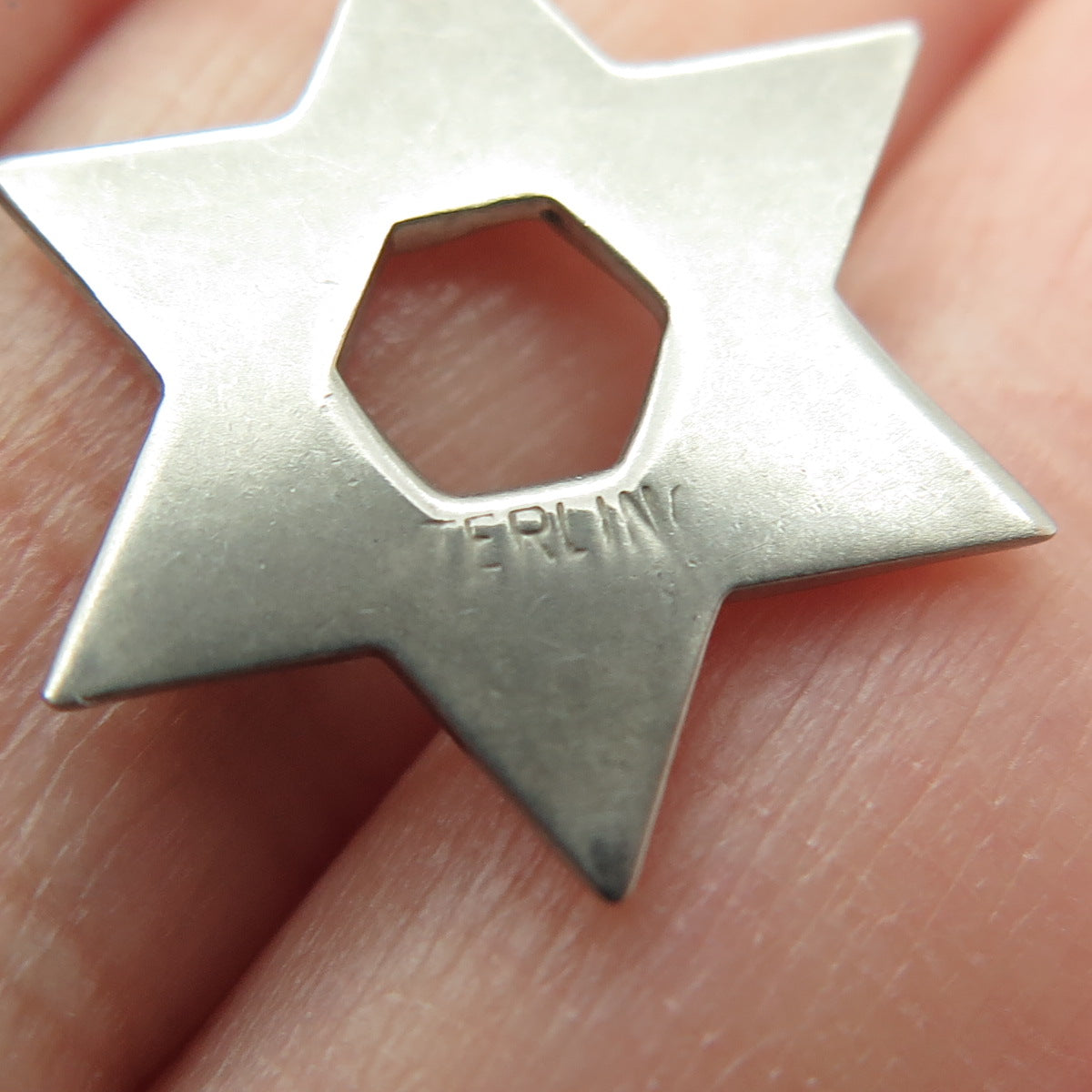 925 Sterling Silver Vintage Star of David Charm Pendant