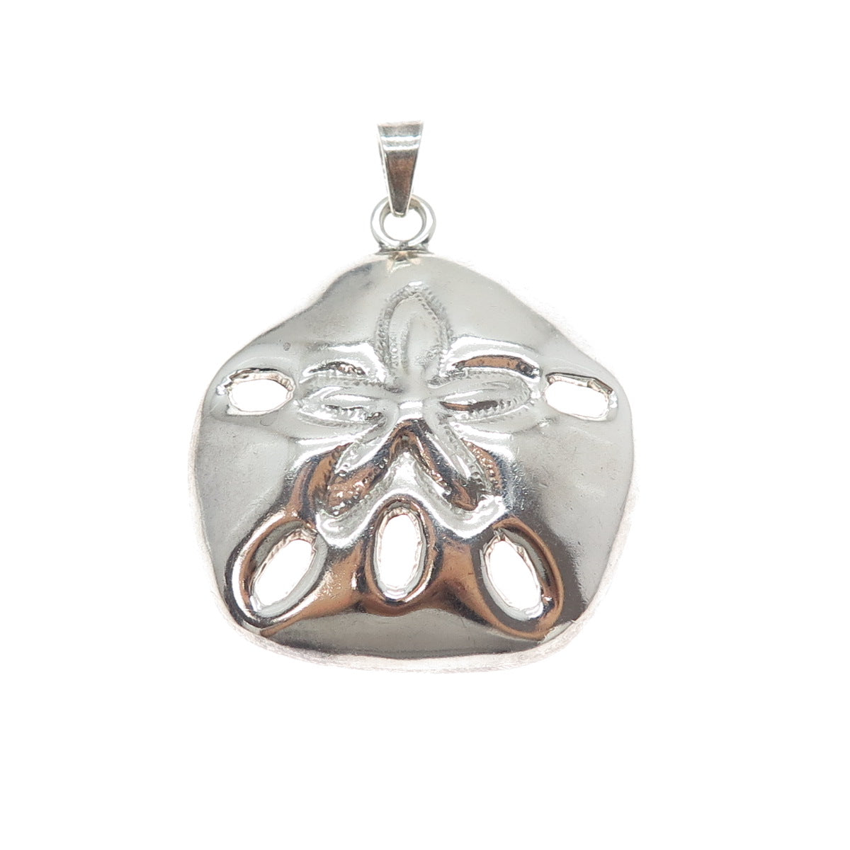925 Sterling Silver Vintage Sand Dollar Pendant