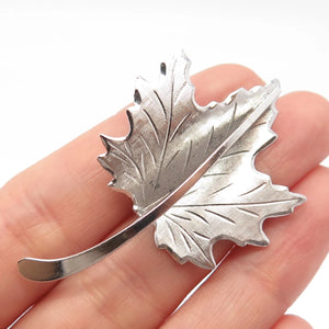 925 Sterling Silver Vintage BEAU Maple Leaf Pin Brooch