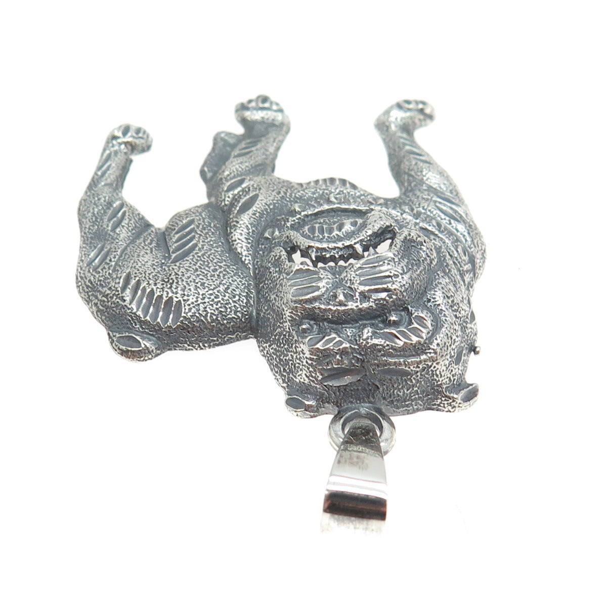 1 OF A KIND 925 Sterling Silver Vintage Bulldog Dog Pendant