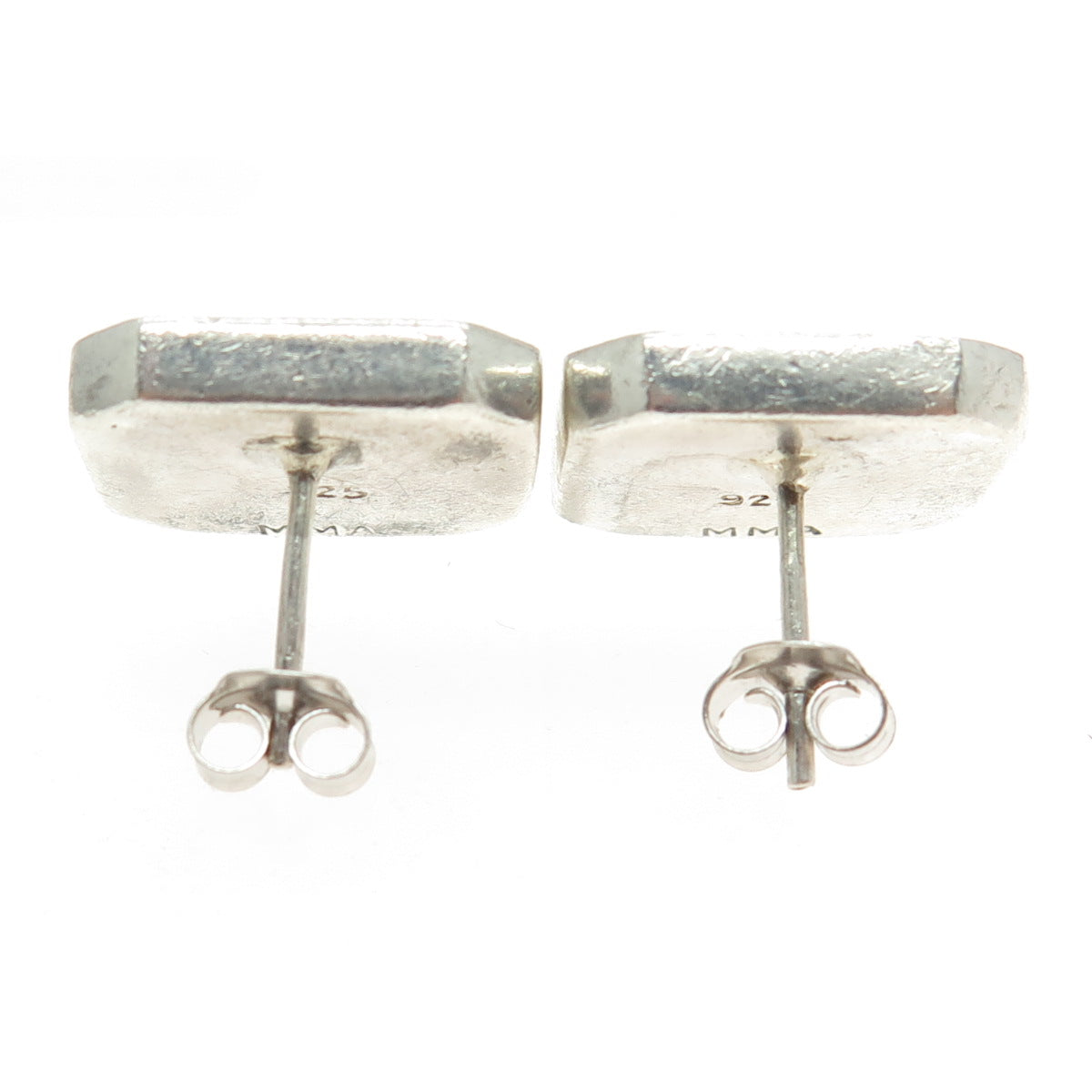 Metropolitan Museum of Art Silver Vintage Abalone Shell Blue Tiger Eye Earrings