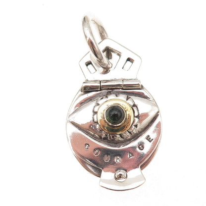 Kara Varian Baker Sterling Silver Vintage Real Peridot Courage Locket Pendant