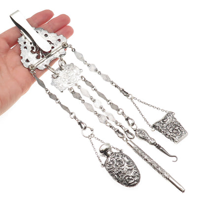 David & Lionel Spiers 925 Sterling Silver Antique 1889 Birmingham Chatelaine Fob