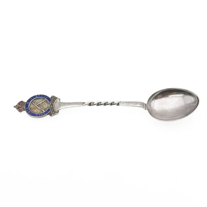 William James Dingley Sterling Antique 1911 Enamel Birmingham Rifle Club Spoon