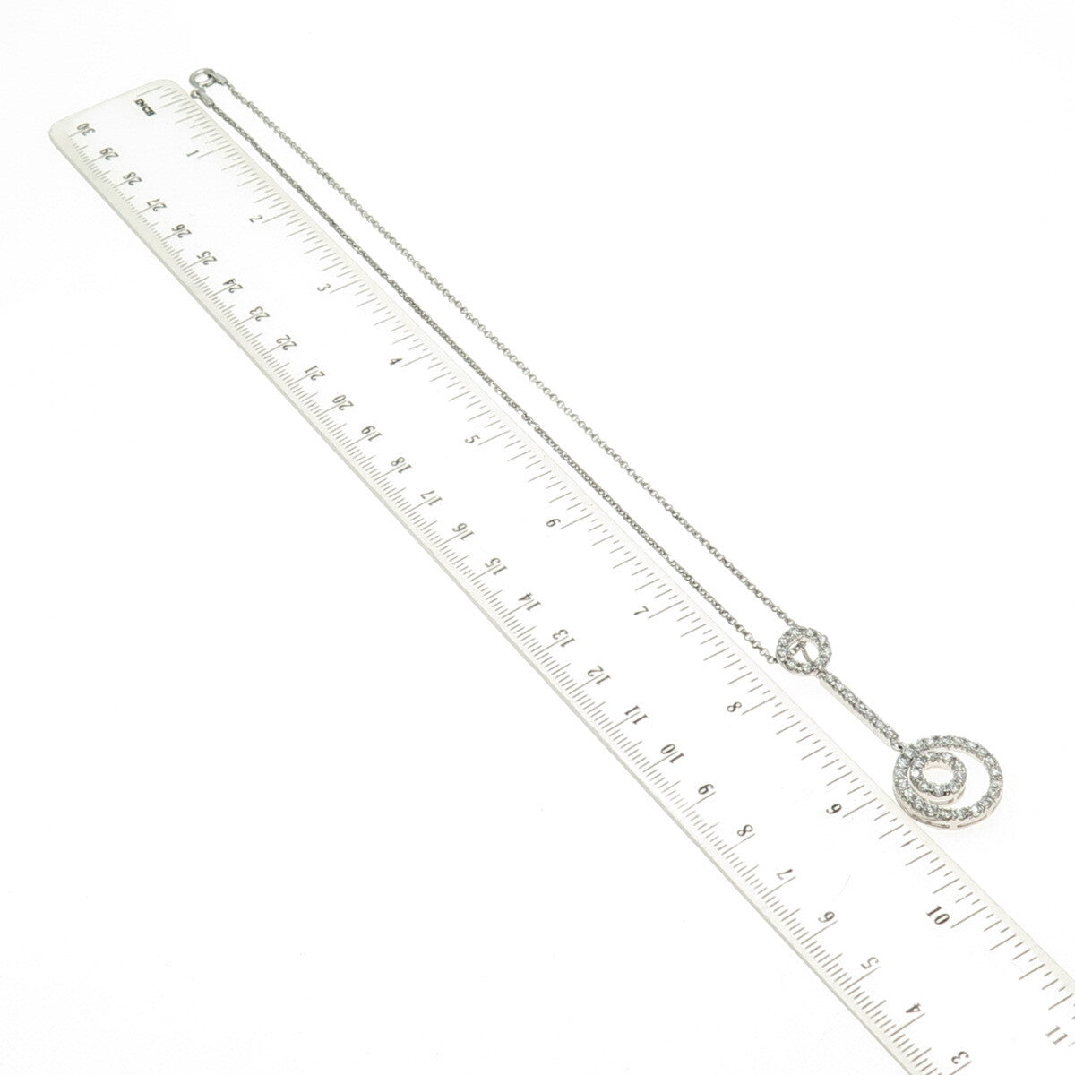 925 Sterling Silver Round-Cut C Z Circle of Life Drop Rolo Chain Necklace 16"