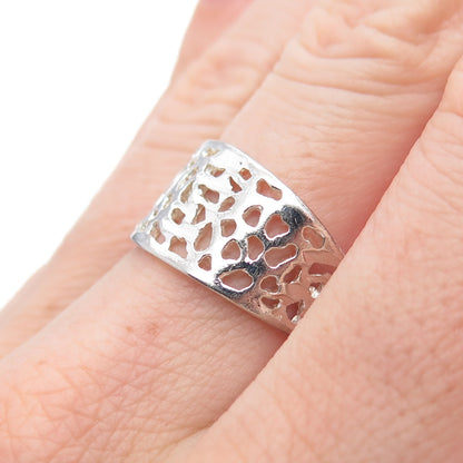 HAN 925 Sterling Silver Vintage Modernist Ring Size 7.25