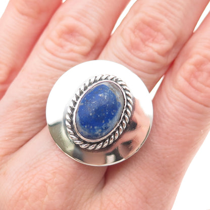 Old Pawn 925 Sterling Silver Vintage Southwestern Lapis Tribal Ring Size 6.5